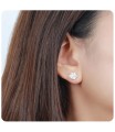 Pearl Silver Stud Earring With CZ STS-3238